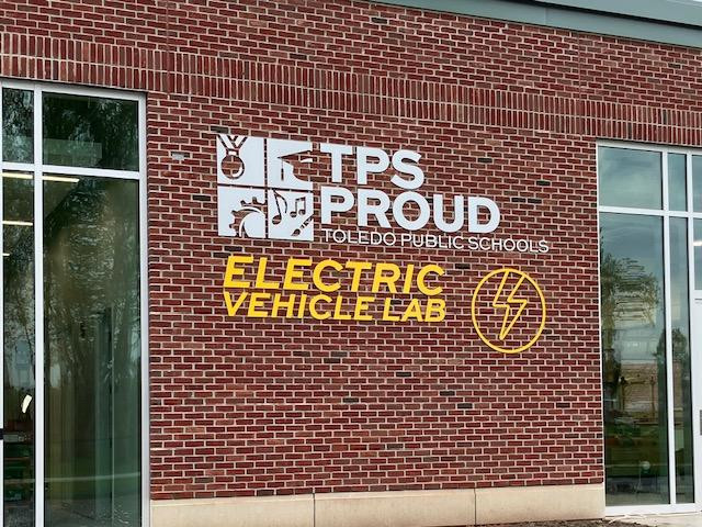 EV lab exterior sign