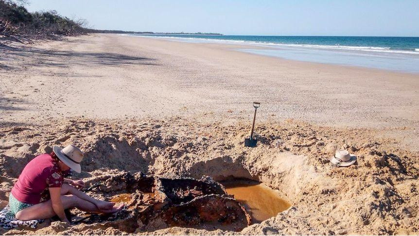 Vintage WWII vehicle found on beach