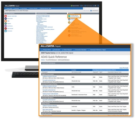 Screen grab of the new ALLDATA Quick Reference for ALLDATA Collision and ALLDATA Repair