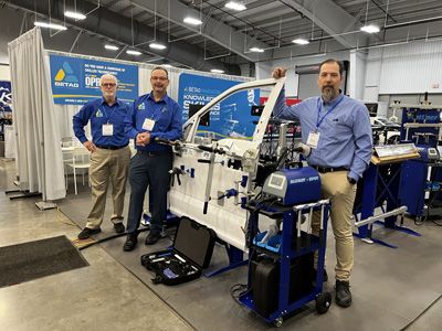 Pictured, left to right, are Art Ewing, Keith Egan and Kelly Roberts at the BETAG booth.