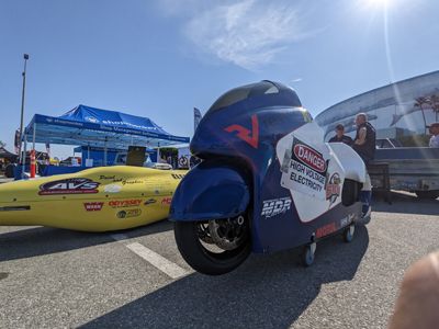 Kent Riches of AirTech Streamlining lent this bike to ReVolt to restore and re-battery to make an at